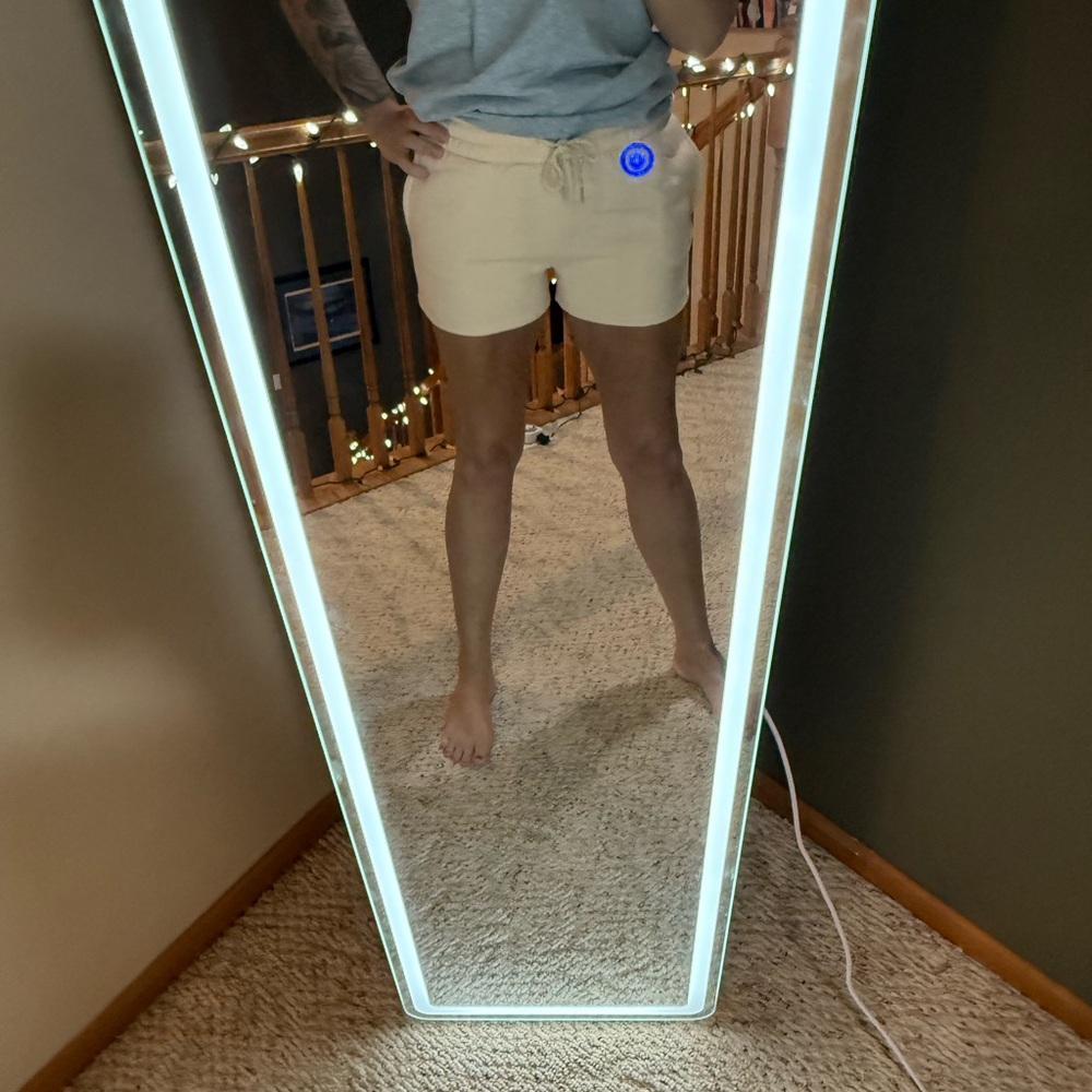 Women's Cream Athletic Shorts
